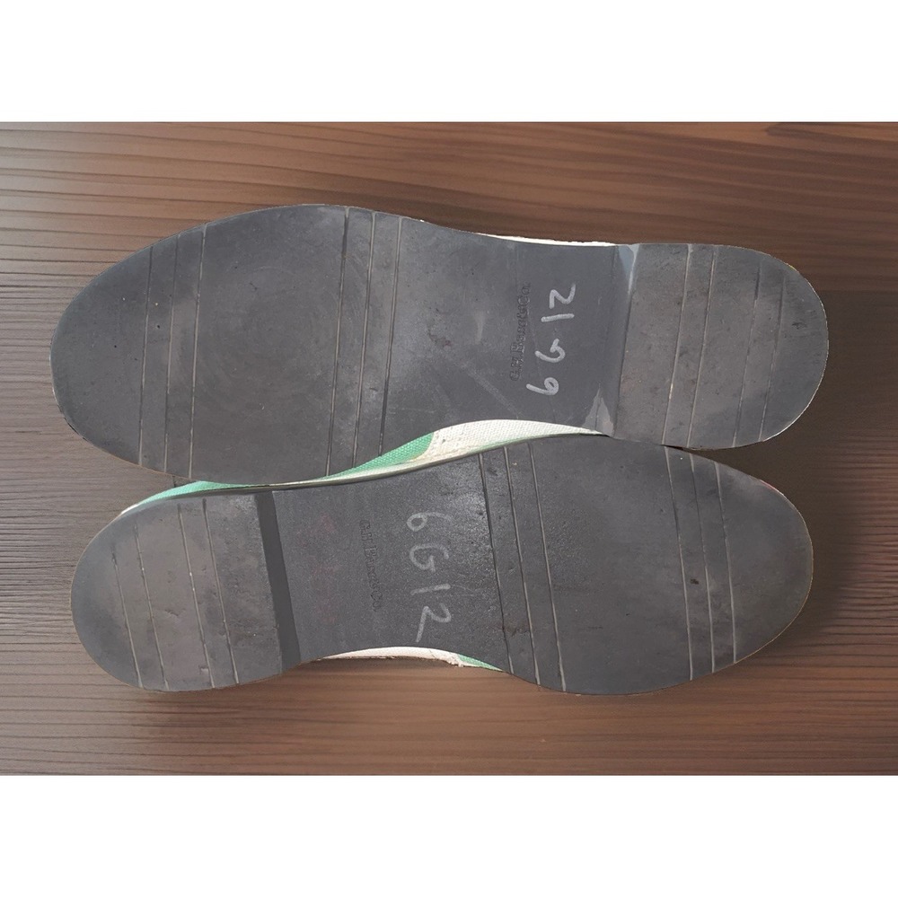 Vintage GH Bass Elizabeth Canvas Saddle Oxfords Shoes Women 8.5 Mint Green - Picture 8 of 10